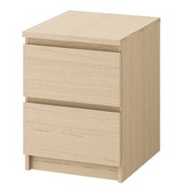 이케아 MALM 말름 2칸 서랍장 40x55 cm 3컬러(화이트 참나무무늬목 블랙브라운)