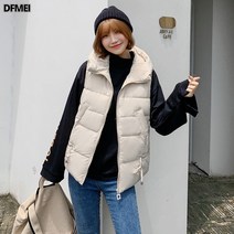 조끼녀 패딩 한국판 민소매 코디 작은 키 서양풍 겨울 아우터 트렌드