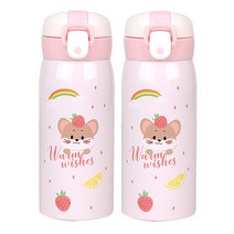 애니멀 프렌즈 보온병 2p, 핑크, 350ml