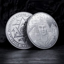 고대 그리스 동전 피라미드 이집트 태양 신 여왕 실버 금화 기념 메달 컬렉션 기념품 선물, 은