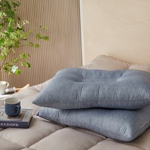 [클푸]알러지케어 베개커버가 필요없는 르우벤 블루 마이크로 화이바 경추베개솜 50x70, 선택완료