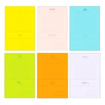 마음담아 예쁜 감성 동물 꽃 크라프트 편지지 봉투 세트 편지지 32p + 편지봉투 16p 2세트, 14.컬러편지지 6종 2세트