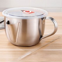 1000ML 다용도 스테인레스 스틸 그레이비 오일 수프 팻 세퍼레이터 그리스 오일러 필터 스트레이너 보울 홈 주방 조리 도구 8, 1, 02 2