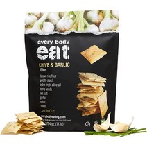 Every Body Eat 스낵 Thins Chive and 갈릭 향 비건 글루텐 프리 및 유제품 프리 6개 팩