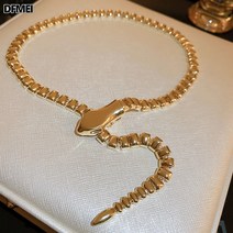 DFMEI 스네이크 네모 목걸이 쇄골 체인 목걸이 여