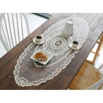 레이스 꽃자수 테이블 러너 테이블매트 콘솔러너 서랍장덮개 식탁, 화이트, 선택사항