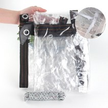 어닝 천막 베란다 룸 수동 투명 지퍼 방수 타포린 야외 정원 방수 천 도어 창 방수포, 지퍼 블랙 엣지, 2.5x6m