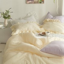 데코뷰 뱀부 시어서커 프릴 여름차렵이불 SS, 블루