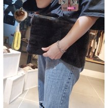 특가;대빵리얼풀스킨밍크클러치;자연색블랙그라마