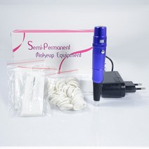 35000r/m Micropigmentation 눈썹 문신 기계 Dermografo 보편적 인 영원한 메이크업 PMU Microblading 귀영 나팔 총, [10] Blue kit