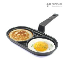 키친아트 다이아몬드 5중코팅 2구 에그팬 트윈즈팬, 팬너비220mm 팬길이95mm