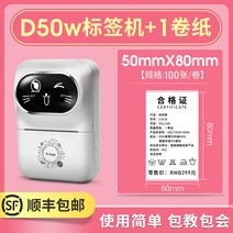 라벨프린터 은하수 D50라벨 프린터 가정용 수납 이름스티커 종이편리한 보석류 상업용 바코드 가격 메모홀더 가격표 의류 네임테그 카드 미니 소형차 블루투스 핸드형 감열 라벨부착기, T07-D50라벨부착기 1롤휴지 화이