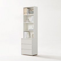 한샘 티오 서랍책장 6단 60cm (컬러 택1), 내추럴오크/코튼그레이(A)