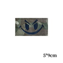 적외선 IR 이블 웃는 얼굴 패치 나일론 소재 반사 빛나는 완장 전술 후크 및 루프