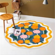 꽃그림 원형 침실 거실 매트 러그 카펫 카페트