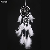 DFMEI 깃털 드림캐쳐 풍령 자동차 액세서리 홈 참장식 DIY 수공예품, DFMEI 흰색