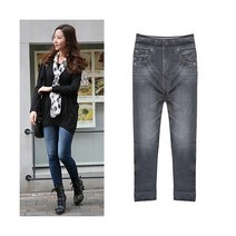 BOTTOM Leggings 엠보워싱 스판 청나염레깅스 JE 2473