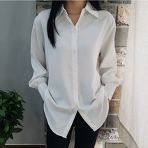 상상그이상 여성용 필수 블라우스 부드러운 레이온 소재 셔링 퍼프 소매 포인트 셔츠 면접룩 하객룩