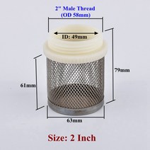 농업용물탱크 1/2 "-4" 304 스테인레스 스틸 필터 스크린 수족관 물고기 탱크 펌프 입구 농업 절, 06 2 Inch_03 15 Pieces