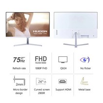 서브모니터 소형 포터블 보조 모니터 HUGON-24 인치/27 인치 1920 1080p TFT/LCD PC 75Hz HD 곡선 게임용 디스플레이 HDMI 인터페이스용 데스크탑 화, [01] Curved screen 24inch