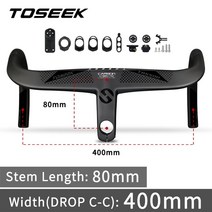 일체형핸들바 TOSEEK 로드 바이크 탄소 전문 자전거 사이클링 액세서리, 6.420-80mm Integrated