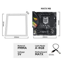 메인보드 a-rgb 조명 프레임 atx matx itx 5v3pin 마더보드 백라이트 aura sync pc 케이스 led 스트립 레인보우 사용자 정의 모드 패널, 매트 USB