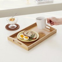 내츄럴 뱀부 대나무 트레이 중, 없음