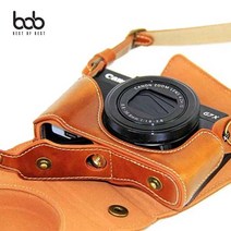 bob 캐논 G7X Mark2 하이엔드 디카 가죽케이스 스트랩, 캐논G7XMark2_블랙