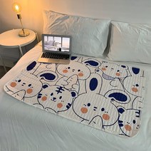 침대요 방수요 라지 초경 선물 시트 숙면 세탁 가능 첫월경 선물 생리 패드 기숙사 월경, 70x100cm, 긴귀토끼
