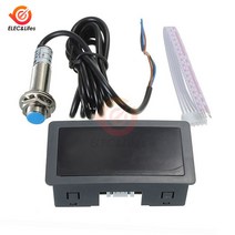 RPM측정기 타코미터 타코메타 DC 12V 056 인치 4 LED 디지털 타코미터 게이지 RPM 속도계 홀 근접 스위치, [03] green