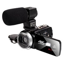 캠코더 komery 4k video camera wifi 18x vlogging for, 4kcam 마이크, 32g SD 카드