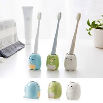 없음 이쁜 cute 동물 도자기 면봉꽂이 치솔꽂이 치솔홀더, 동물치솔걸이 고양이, 1개