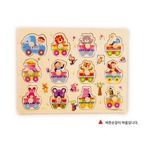 아기 색깔인지 손감각 동물 손잡이퍼즐 주말놀잇감 라운딩모서리 퍼즐놀이 놀이교구 18개월아기