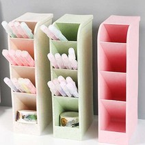 ecolucky 보카시 파스텔 4단 연필꽂이 볼펜꽃이 판촉물 사은품 문구, 반투명 연필꽂이 화이트