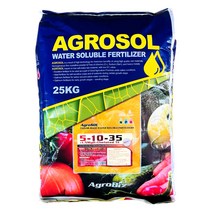 관주용비료 아그로솔 25kg 고추 토마토 오이 참외 하우스 노지 야라 관수 아그로비즈, 5-10-35+1.5Mg+미량원소 / 25kg