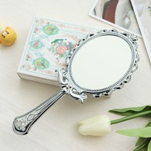 뷰티홈 뮤즈 접경 휴대용 접이식 엔틱 손거울 공주거울