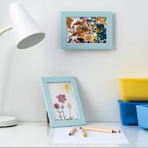 이케아 4x6 탁상용액자 사진 스탠드 벽걸이 10x15cm, 라이트블루