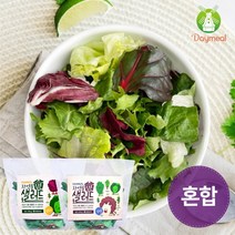 데이밀 자연을담은 샐러드 실속 혼합구성 100g 국내산 야채믹스, 7팩, 흑임자드레싱 7개