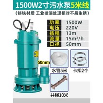 농업용 수중양수기 농사용 수중 모터 오수펌프 양수기 220v, 1500W2인치오수펌프개