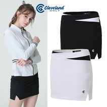 [클리브랜드골프] 밑단슬릿 트리코트 허리배색 여성 큐롯골프큐롯골프웨어_CGKWSK1104a