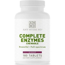 Dr Amy Myers 닥터에이미마이어스 소화 효소 츄어블 - 완벽한 효소 장누수 증후군 위산 역류 가스 팽창 글루텐 노출을 지원하는 아밀라아제 리파아제 락타아제 알