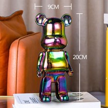 쇼파뒤 카페 인테리어 가게오픈 개업 결혼 선물 노호혼 재물복 Bear brick-동상 책상 액세서리 침실 장식 가정 및 장 럭셔리 거실 인형, [09] Bear Height 20CM
