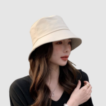 더블컨택 여성 심플 무지 버킷햇 벙거지 모자