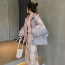 여성 겨울 양면 숏패딩 오버핏점퍼