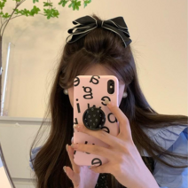 꿈나무 쥬얼리 배색라인 리본 자동핀 2컬러