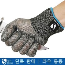 육가공 도축 절단방지 철망 쇠그물 안전 장갑, TPU 버클 없음_M