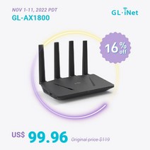 무선 라우터 공유기 GL.iNet 플린트 (GL-AX1800) WiFi 6 라우터 듀얼 밴드 기가비트 무선 OpenWrt 사전 설, _AU plug