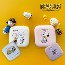 피너츠 스누피 USB 충전식 손난로 보조배터리 전자 전기 미니 핫팩 양면발열 귀여운 사무실 어린이 키즈 휴대용 충전용 겨울 캠핑 난방 난로 차박 용품 챨리브라운 우드스탁 캐릭터, 핑크