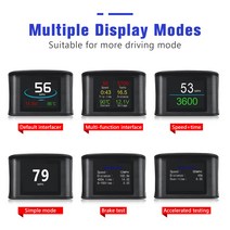 HUD OBD2 GPS Gradiometer 자동차 디스플레이 속도 연료 소비 오일 온도 터빈 볼트 수온 RPM 알람 헤드 업, 한개옵션0, 한개옵션0