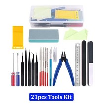 견고한 3D 프린터 부품 DIY 디버링 트리밍 나이프 모델 그라인딩 에지 커터 파일 브러시 스크레이퍼 캘리퍼, 02 21pcs Kit